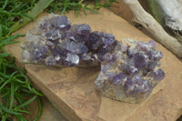 Natural Dark Amethyst Clusters x 2 From Mapatizya, Zambia