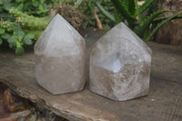 Polished Smokey Quartz Crystals x 2 From Angola