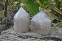 Polished Smokey Quartz Crystals x 2 From Angola