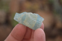 Natural Rare Blue Aquamarine Cobbed Pieces x 52 - Sold per 250 grams, From Angola