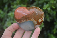 Polished Polychrome Jasper Hearts x 6 From Mahajanga, Madagascar