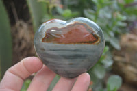 Polished Polychrome Jasper Hearts x 6 From Mahajanga, Madagascar