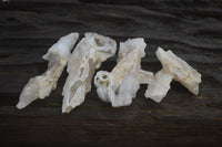 Natural Drusy Quartz Coated Calcite Spearhead Pseudomorph Specimens x 35 From Alberts Mountain, Lesotho