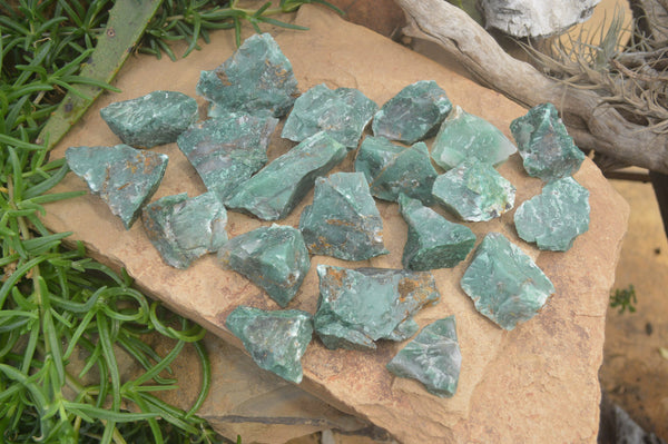 Natural Jade Cobbed Specimens x 35 From Swaziland