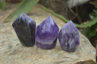 Polished Chevron Amethyst Points x 6 From Madagascar