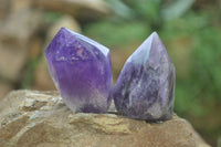 Polished Chevron Amethyst Points x 6 From Madagascar