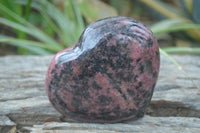 Polished Rhodonite Hearts x 2 From Ambindavato, Madagascar