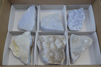 Natural Drusy Blue Lace Agate Plates x 6 From Namibia