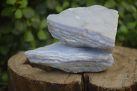 Natural Drusy Blue Lace Agate Plates x 6 From Namibia