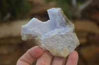 Natural Blue Lace Agate Geode Specimens x 12 From Nsanje, Malawi