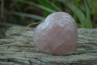 Polished Pink Rose Quartz Gemstone Hearts x 6 From Madagascar