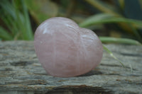 Polished Pink Rose Quartz Gemstone Hearts x 6 From Madagascar