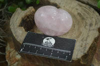 Polished Pink Rose Quartz Gemstone Hearts x 6 From Madagascar