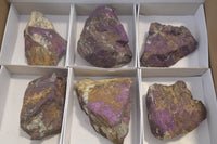 Natural Metallic Purpurite Cobbed Specimens x 6 From Erongo, Namibia