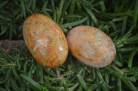 Polished Peachy Runestone Feldspar Massage Gallet - Palm stones x 12 From Kings Ranch, Zimbabwe