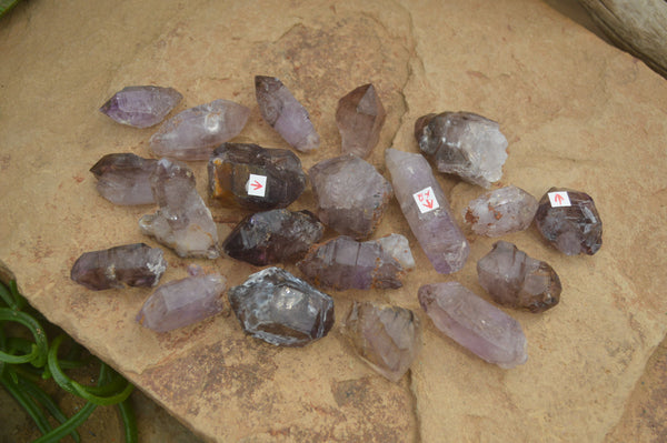 Natural Smokey Chiredzi Amethyst Crystals with Enhydro Bubbles x 20 From Chiredzi, Zimbabwe