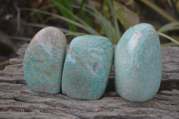 Polished Amazonite Standing Free Forms x 6 From Kobi, Zimbabwe