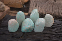 Polished Amazonite Standing Free Forms x 6 From Zimbabwe