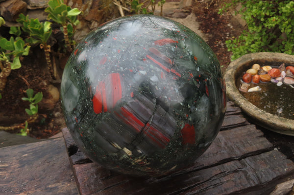 Polished XXL Bloodstone Sphere 1 x From Swaziland