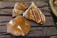 Polished On One Side Nguni Jasper Specimens x 3 From Prieska, South Africa