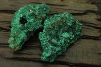 Natural Silky Malachite Specimens x 3 From Kasompe, Congo