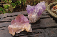 Natural Jacaranda Amethyst Clusters x 4 From Zambia