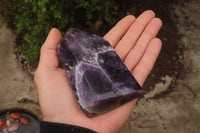 Polished Chevron Amethyst Points x 3 From Zambia