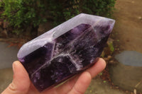 Polished Chevron Amethyst Points x 3 From Zambia