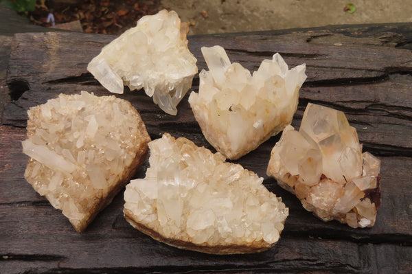 Natural Clear Quartz Clusters x 5 From Madagascar