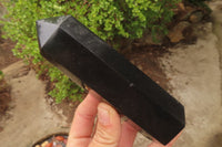 Polished Black Basalt Points -Prisms x 6 From Madagascar