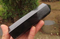 Polished Black Basalt Points -Prisms x 6 From Madagascar