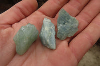 Natural Blue Aquamarine Cobbed Specimens x 35 From Angola