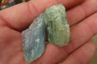 Natural Blue Aquamarine Cobbed Specimens x 35 From Angola