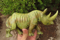 Polished Leopard Stone Rhino Carving x 1 From Zimbabwe