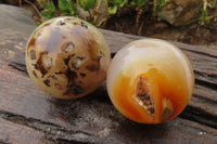 Polished Carnelian Agate Spheres x 6 From Madagascar