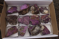 Natural Metallic Purpurite Cobbed Specimens x 12 From Erongo, Namibia