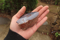 Polished on One Side Red Sashe River Agate Nodules x 6 From Zimbabwe