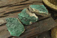 Natural Crystalline Malachite Specimens x 6 From Kasompe, Congo