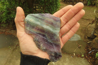 Natural Watermelon Fluorite Slices x 7 From Uis, Namibia