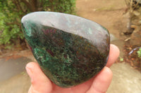 Polished Rare Ruby Corundum & Green Verdite Free Forms x 4 From Zimbabwe