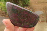 Polished Rare Ruby Corundum & Green Verdite Free Forms x 4 From Zimbabwe