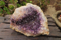 Natural Zululand Dark Amethyst Geode x 1 from Jozini, South Africa