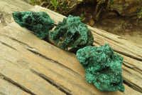 Natural Silky Malachite Specimens x 6 From Kasompe, Congo