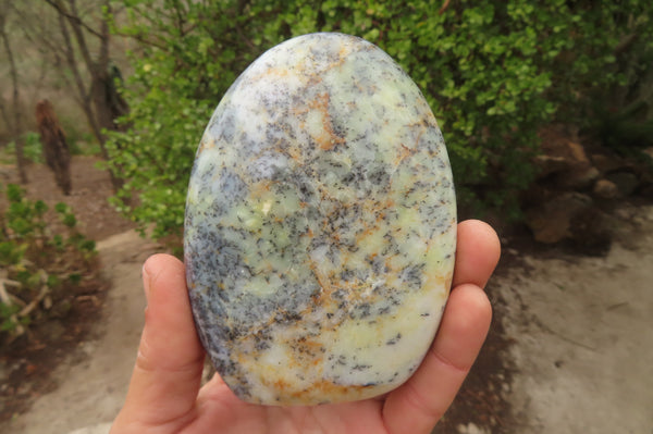 Polished Dendritic Opal Standing Free Forms x 3 From Madagascar