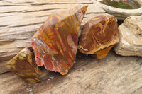 Polished On One Side Nguni Jasper Specimens x 3 From Prieska, South Africa