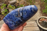 Polished Sodalite Standing Free Forms x 3 From Kunene River, Namibia