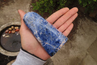 Polished Sodalite Standing Free Forms x 3 From Kunene River, Namibia