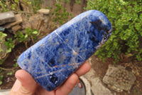 Polished Sodalite Standing Free Forms x 3 From Kunene River, Namibia