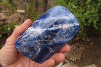 Polished Sodalite Standing Free Forms x 3 From Kunene River, Namibia