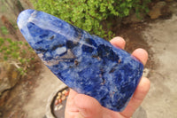 Polished Sodalite Standing Free Forms x 3 From Kunene River, Namibia